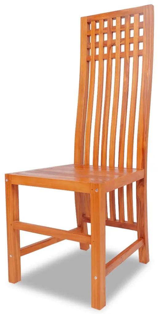 vidaXL Jedálenská stolička, teakový masív