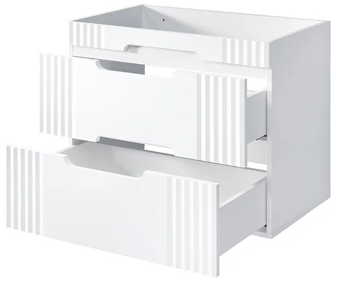 Umyvadlová skříňka Fiji s deskou a umyvadlem 80 cm bílá/dub coast evoke