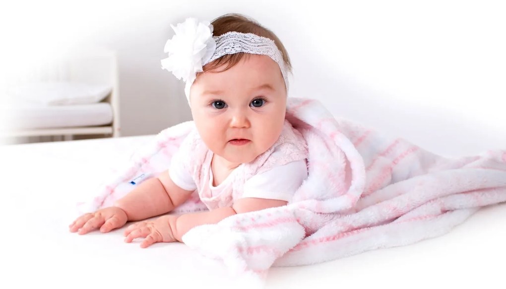 Babymatex Deka RICCO s výšivkou 75x100 cm - Ružová Srdce