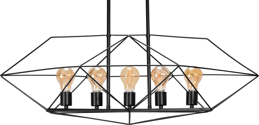 Toolight Toolight, stropné svietidlo 5xE27 APP1037-5CP, čierna, OSW-05561