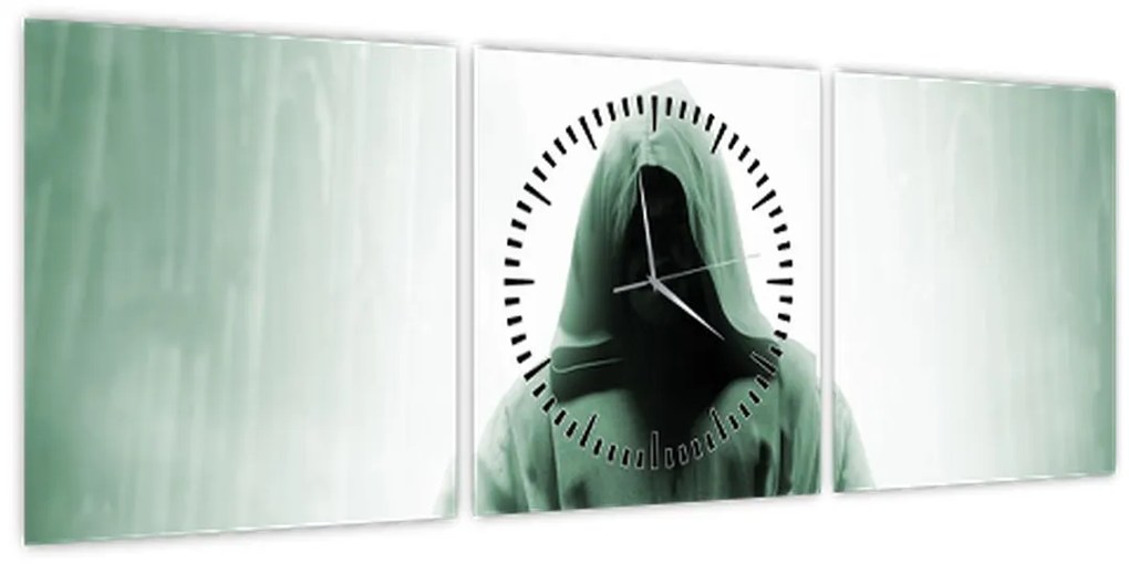 Obraz - Mních v tme (s hodinami) (90x30 cm)