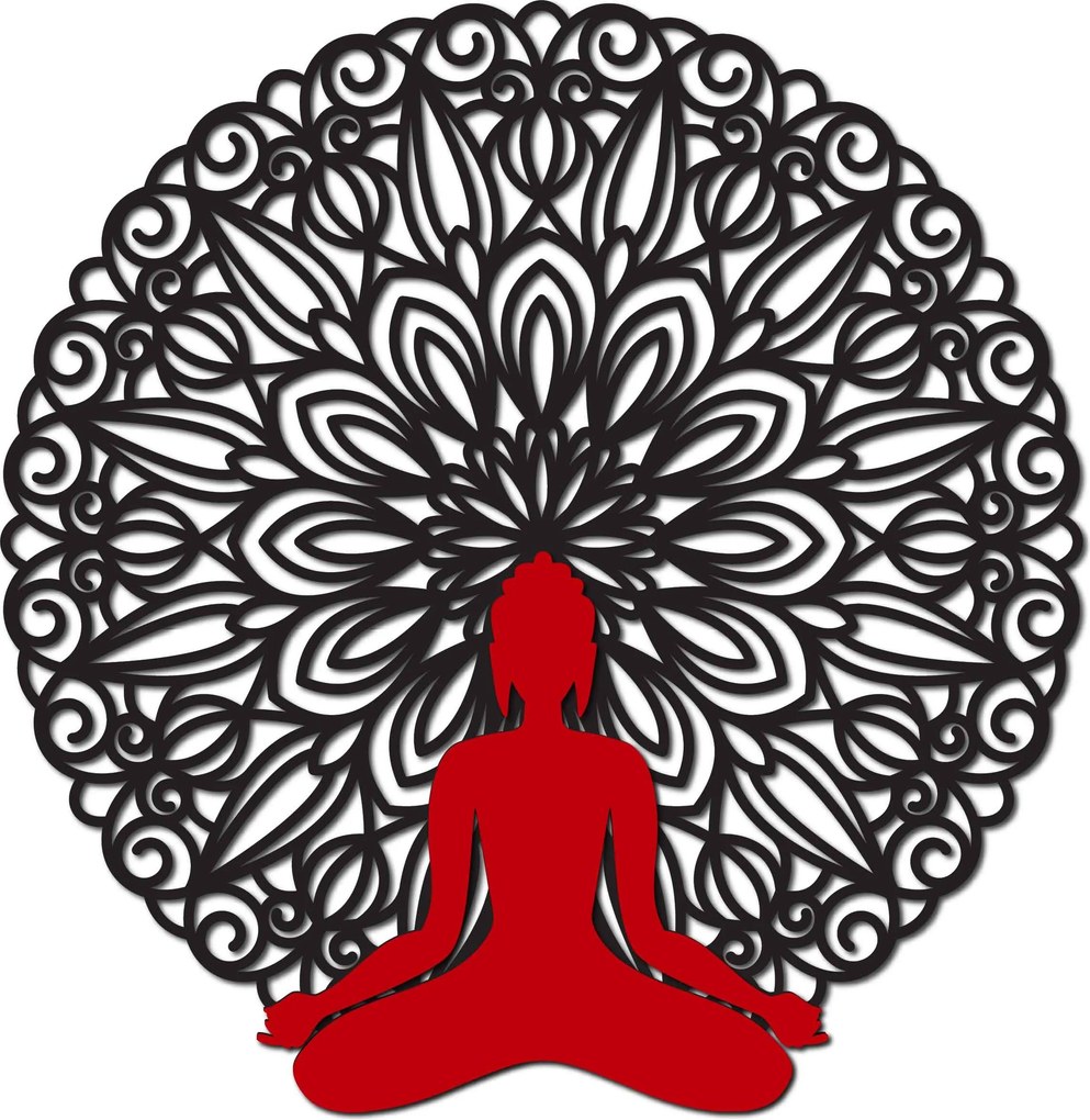SENTOP | Mandala 3D obraz na stenu Buddha mandala farebné prevedenie I SENTOP PR0362 3D Paywood