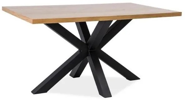 Jedálenský stôl Cross 150 x 90 cm drevovlákno, dub / čierna