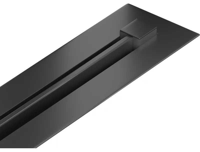 Mexen Flat Super Slim, super tenký odtokový žľab s 360° rotačným sifónom 140 cm, čierna matná, 1751140