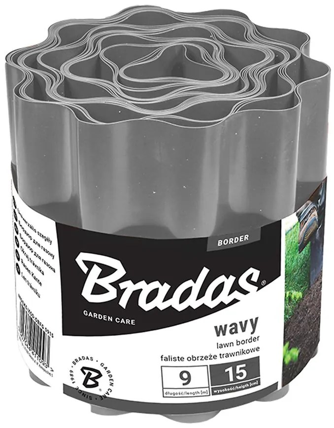 Záhradný obrubník 9m x 15cm sivá OBFGY0915