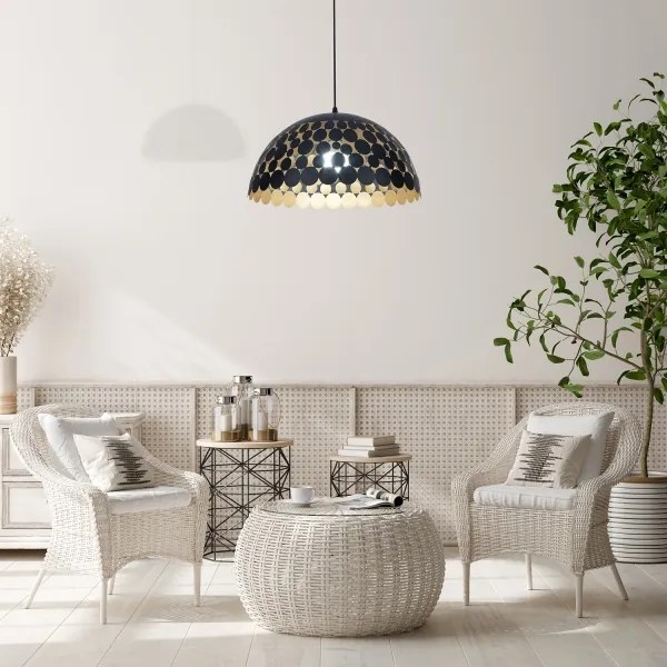 Luster na lanku LISA BLACK 1xE27/60W/230V