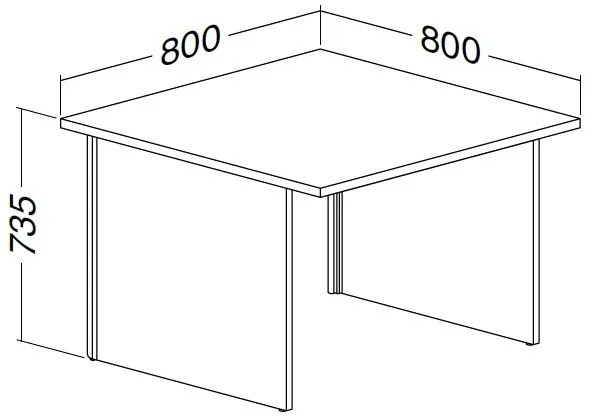 Stôl ProOffice A 80 x 80 cm