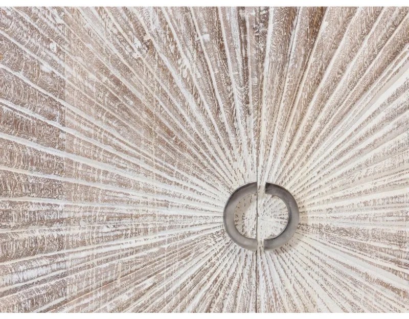 furniture-nabytek.cz - Masívna komoda Zambie z mangového dreva, voskovaná, biela – 163×41×87 cm