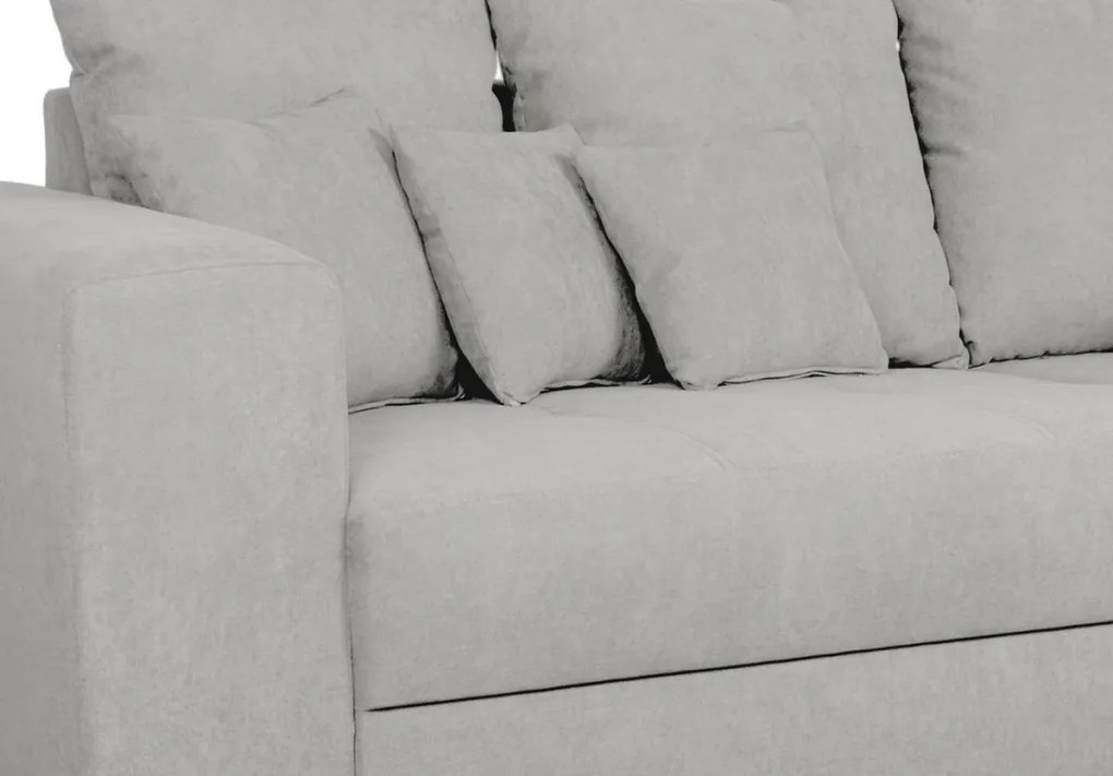 Široká pohovka Rosa, svetlo šedá látka