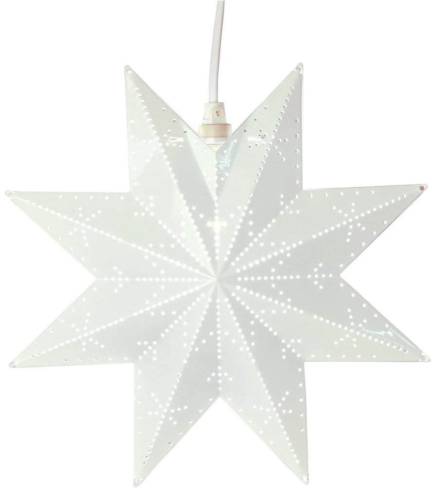 STAR TRADING Plechová svietiaca hviezda White Classic 31 cm
