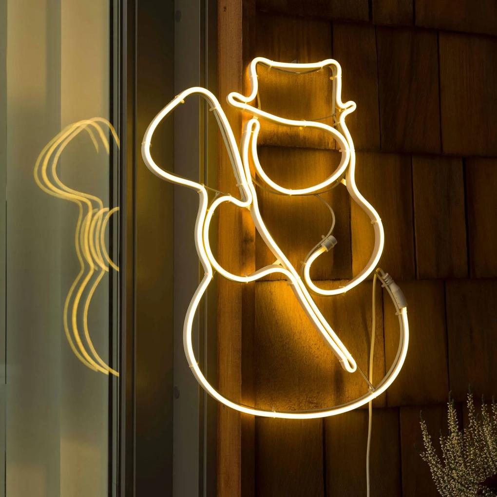 Okenný LED obraz trubicová silueta Snehuliak