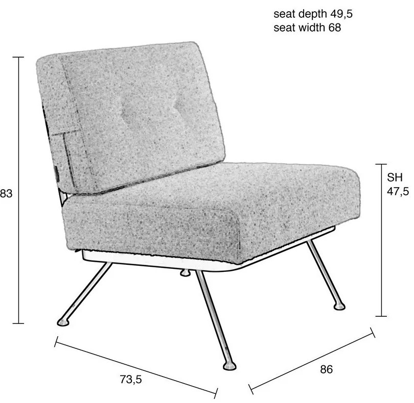 Krémové kreslo Bowie – Zuiver