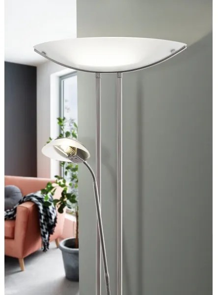EGLO 85971 - Stmievateľná stojacia lampa BAYA 1xR7s/230W+1xG9/33W matný chróm