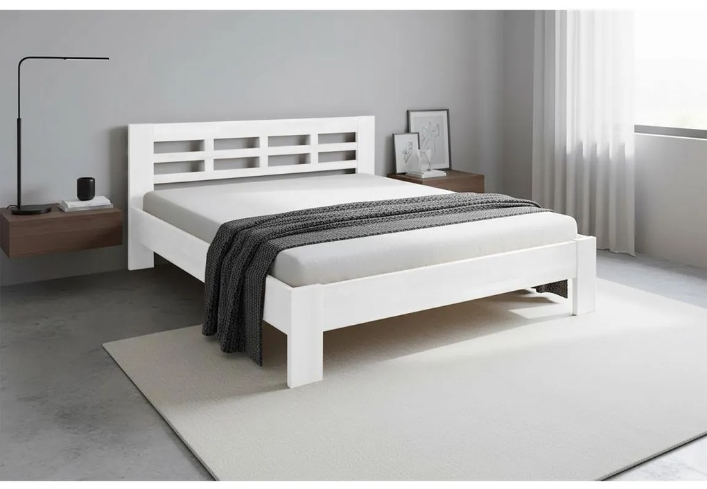 Dvojlôžková posteľ z masívu ANGELA 180x200 cm biela