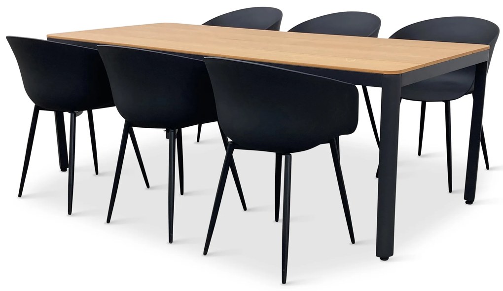 Noela Záhradný jedálenský set Milano + 6x stolička Rikke