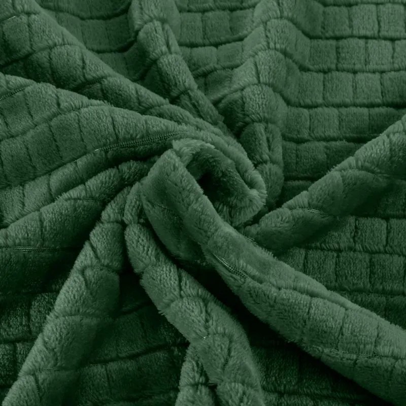 EUROFIRANY Nadýchaná a veľmi mäkká prikrývka z mikroflísu 170 cm x 210 cm tmavozelená 100 % polyester Varianta: 352563