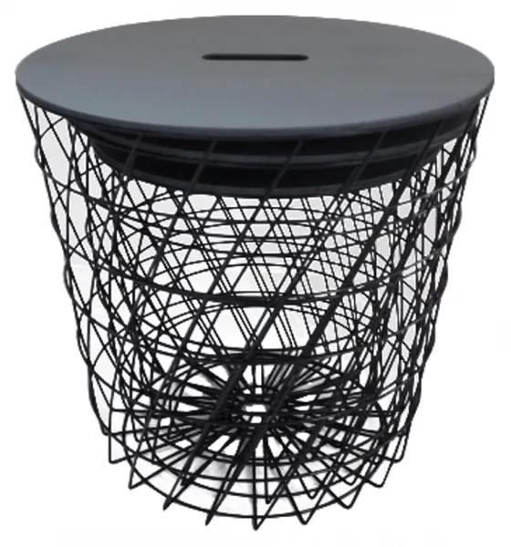 Okrúhly príručný stolík Batis Typ 3 - grafit / čierna