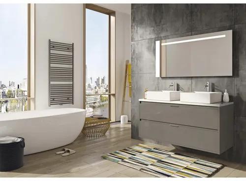 Kúpeľňová skrinka pod umývadlo Sanox Porto farba čela cubanit grey ŠxVxH 120 x 59 x 50 cm umývadlová doska biela matná