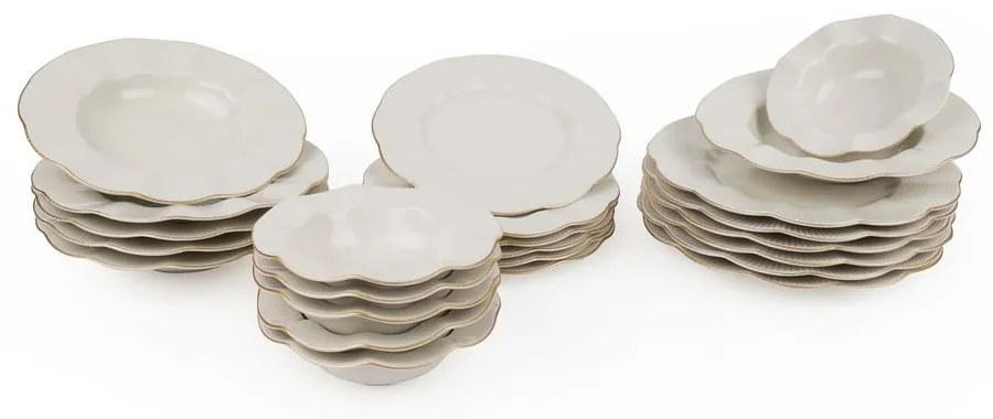 Porcelánová jedálenská súprava 24 ks pre 6 osôb Waves – Kütahya Porselen