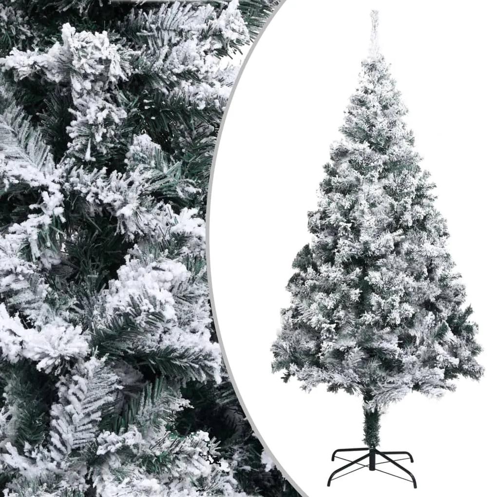 Zasnežený umelý vianočný stromček zelený 210 cm PVC 320965