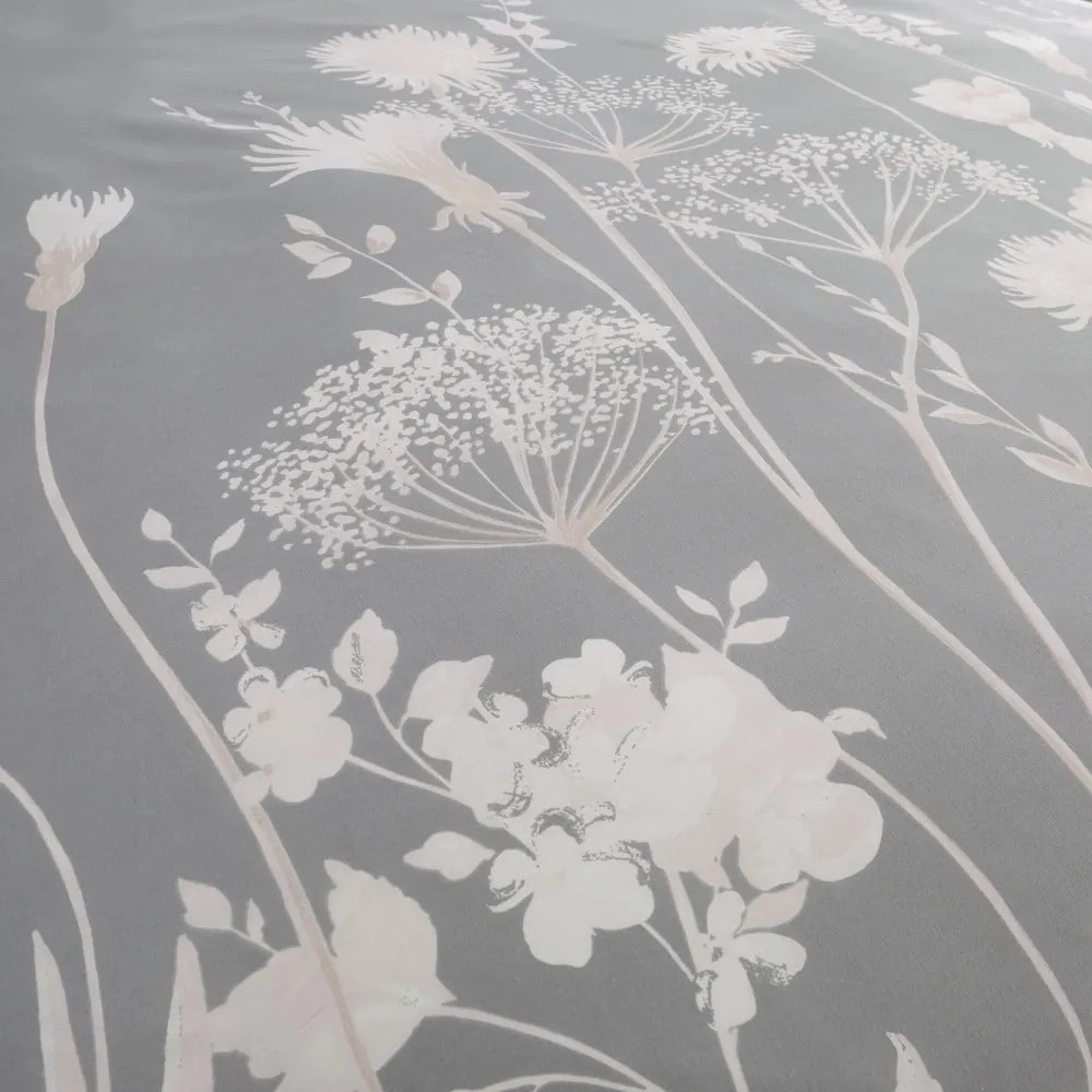 Sivé obliečky na dvojlôžko/predĺžené 230x220 cm Meadowsweet Floral – Catherine Lansfield