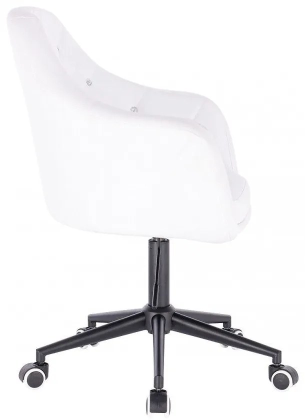 LuxuryForm DESIGN Kreslo ROMA na čiernej podstave s kolieskami - biele