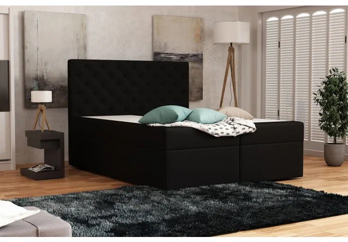 Elegantná čalúnená posteľ 160x200 ALLEFFRA - čierna