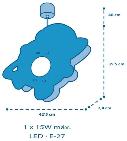Dalber 41347 - Detský luster ASTRONAUT 1xE27/15W/230V