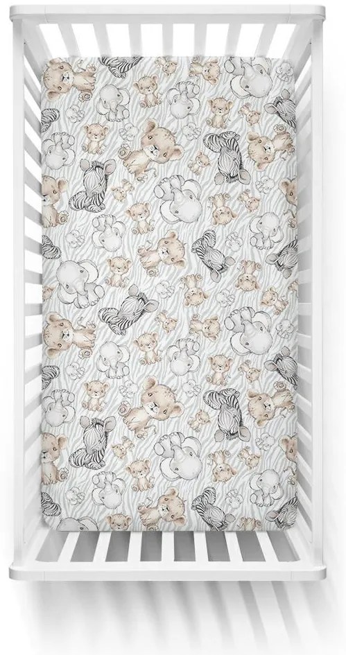 Ankras, bavlnená plachta/ prestieradlo s gumičkou, Safari, Rozmer 140x70cm
