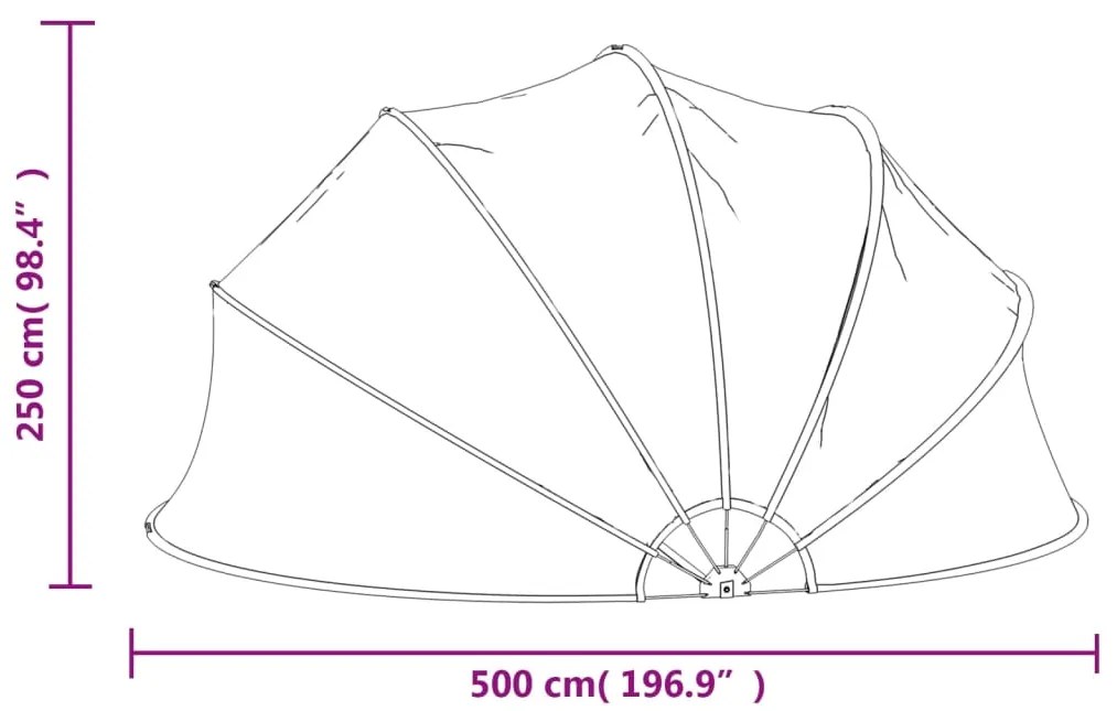Bazénová kupola s držiakom okrúhla 500x250 cm PVC