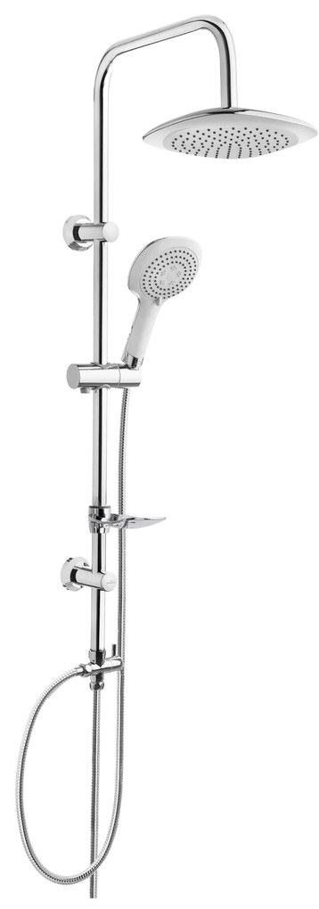 Invena Elea, sprchový stĺp h-960 s ručnou a hlavovou sprchou, chrómová-biela, INV-AU-82-001-M