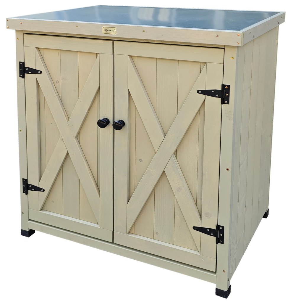 Habau Záhradná skrinka Laura, 80 x 45 x 92 cm, sivá  (100274960)