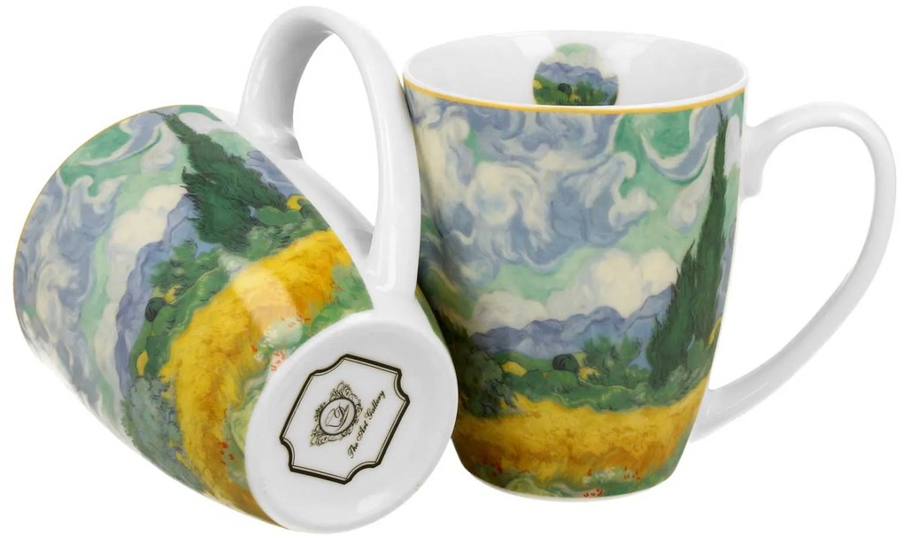 Porcelánový hrnček Van Gogh Wheat Field 350 ml sada 2ks