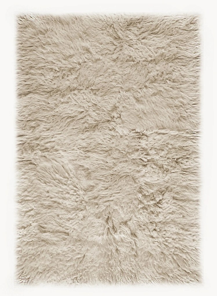 Ručne tkaný vlnený koberec's dlhým vlasom Shaggy