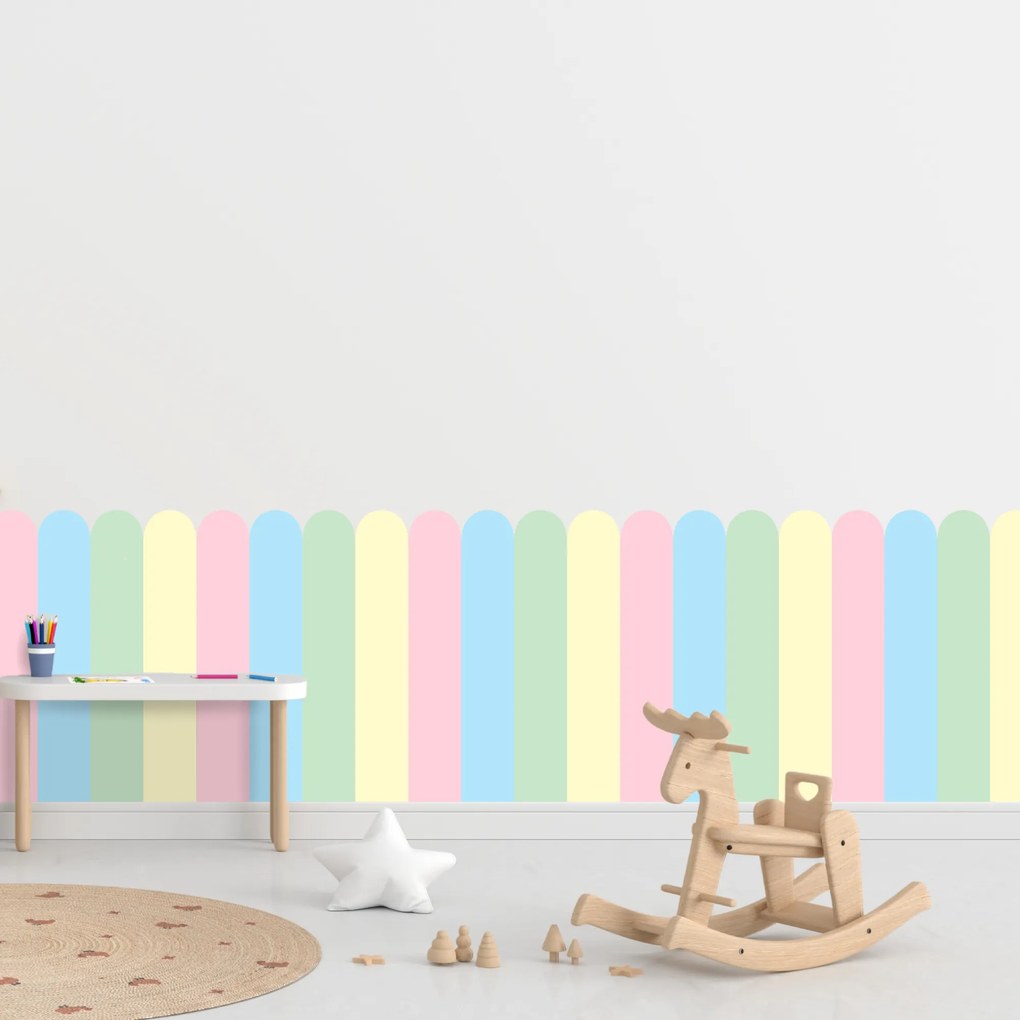 PIPPER. Textilná samolepiaca tapeta - Oblúk - Pastelová farba Veľkosť: 80 cm