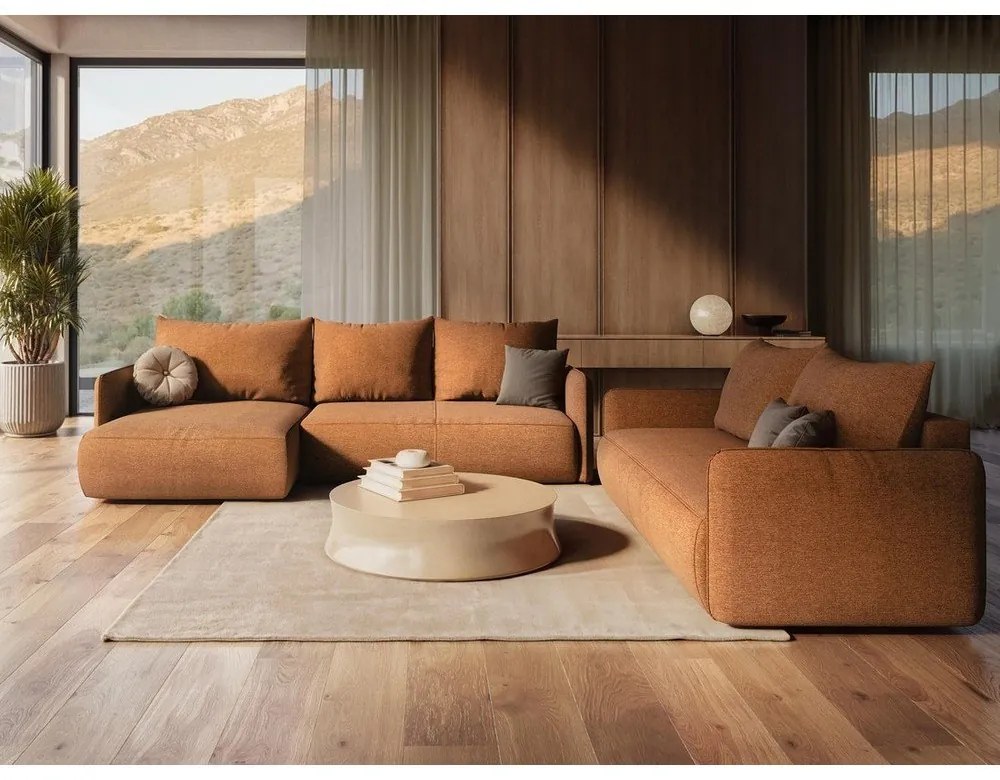 Modrá rozkladacia/s úložným priestorom rohová pohovka (ľavý roh) Nanea – Makamii