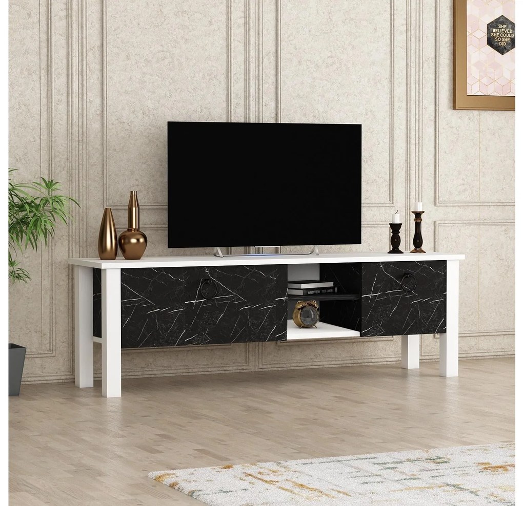 TV stolík/skrinka Tuteku 1 (biela + čierna) . Akcia -15%. Vlastná spoľahlivá doprava až k Vám domov. 1095362