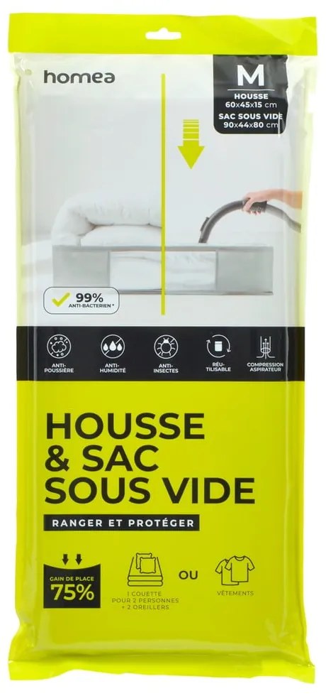 Vákuový plastový úložný box pod posteľ 60x45x15 cm – Homéa