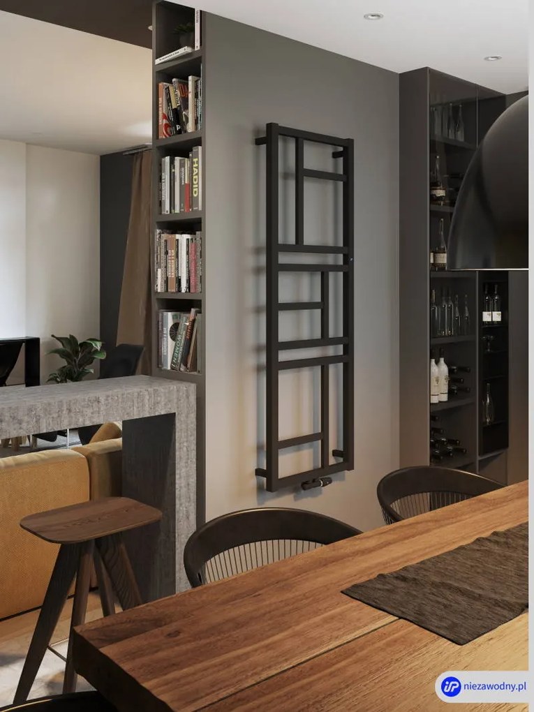 DK INSTAL-PROJEKT Mondrian 1440x600 elektrický radiátor Graphite C12