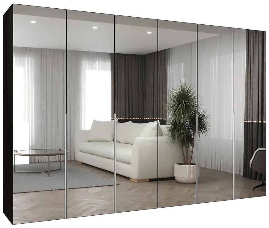 Skriňa Alicante III 300 čierna/strieborný