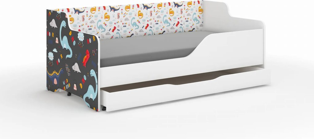 Wooden Toys Detská posteľ LILU 160x80 DINOSAURY – sada