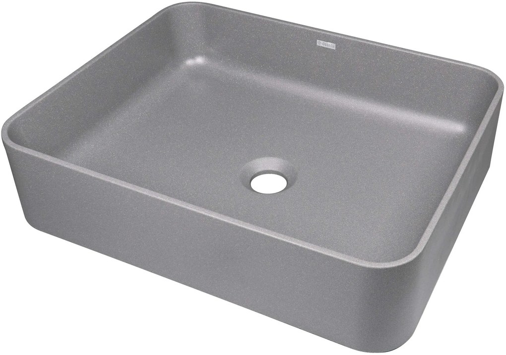 Deante Temisto, granitové umývadlo na dosku 500x400x120mm, šedá metalíza, DEA-CQT_SU5S