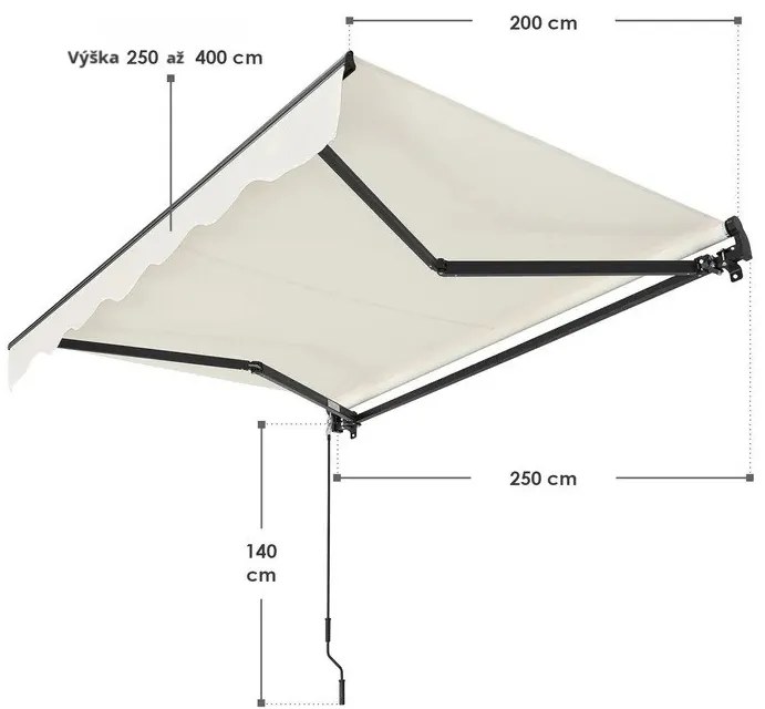 InternetovaZahrada Markíza 250 cm - krémová