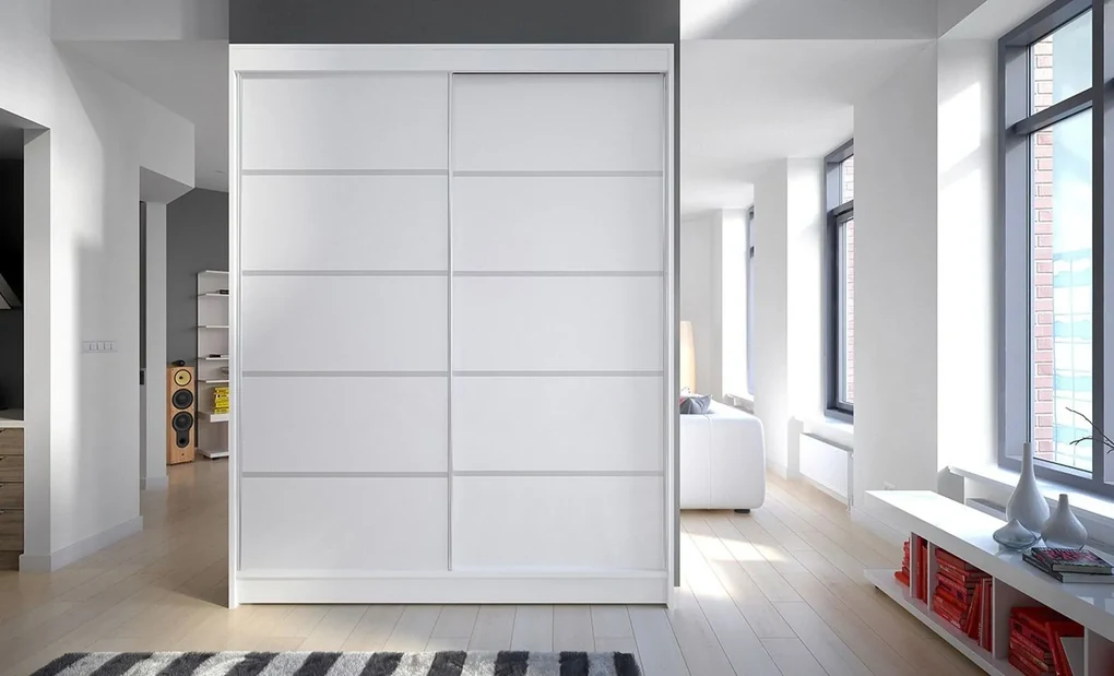 Šatníková skriňa CHANNA 4 - šírka 150 cm, biela