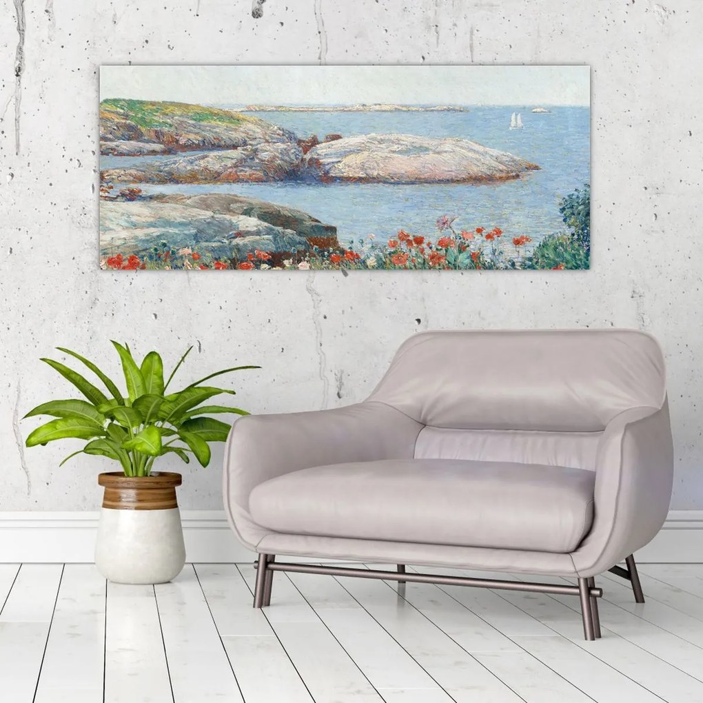 Obraz - Childe Hassam, Poppies,  Isles of Shoals, reprodukcia (120x50 cm)