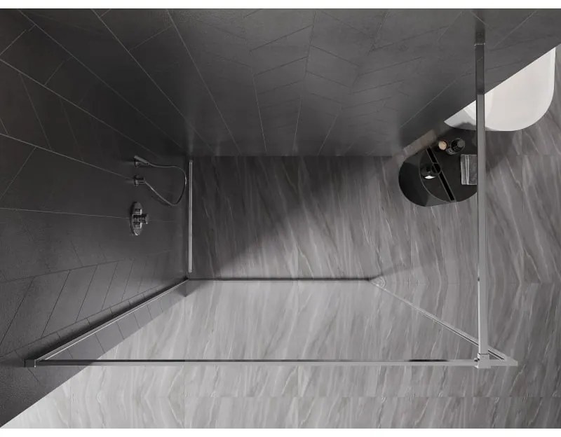 Mexen Kioto-XF, sprchová zástena s rámom 140 x 202 cm, 10mm číre sklo, chrómový profil, 800-140-104-01-00-X