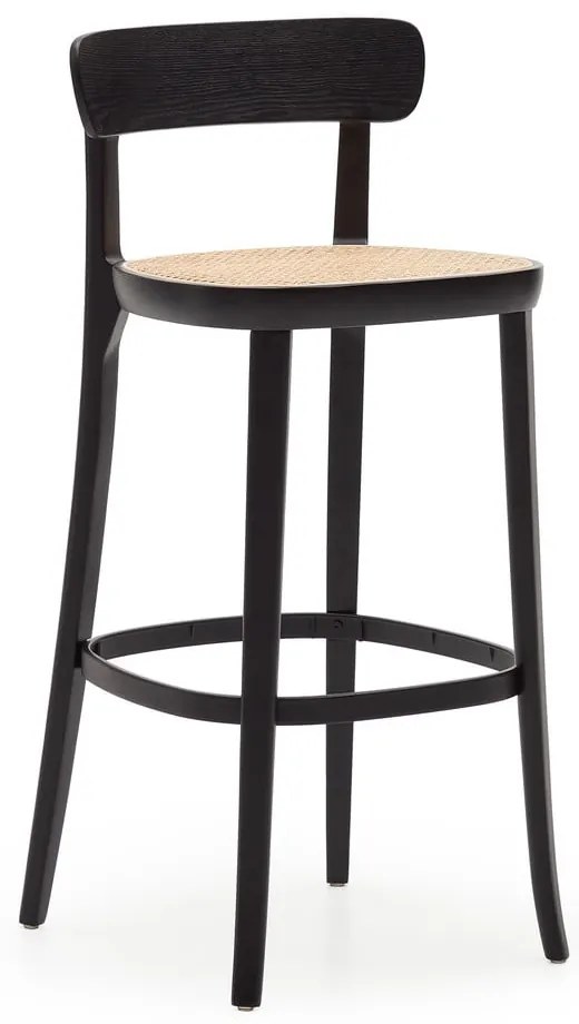 Čierna barová stolička v dekore jaseňa 99 cm Romane – Kave Home