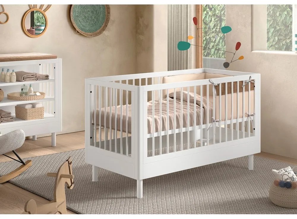 Biela postieľka z bukového dreva 70x140 cm Forrest – Vipack