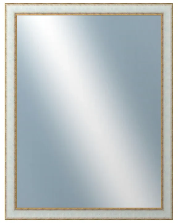 DANTIK - Zrkadlo v rámu, rozmer s rámom 70x90 cm z lišty DOPRODEJMETAL bielozlatá (3023)