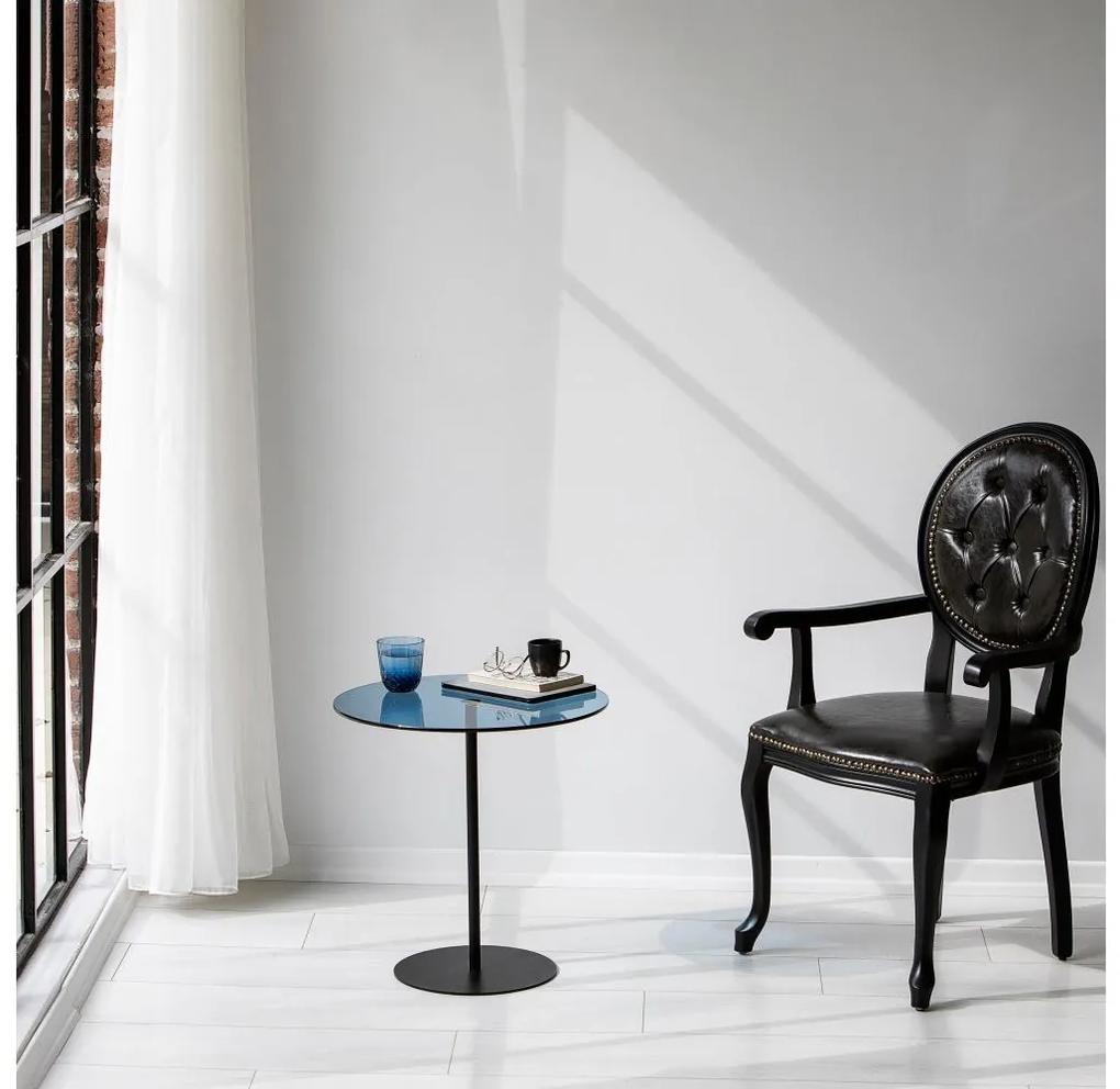 Asir Odkladací stolík CHILL 50x50 cm čierna/modrá AS1584